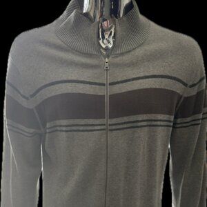 BANANA REPUBLIC COTTON /CASHERE/WOOL BLEND FUNNEL NECK ZIP UP SWEATER - L